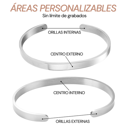 Brazalete Rígido Plateado