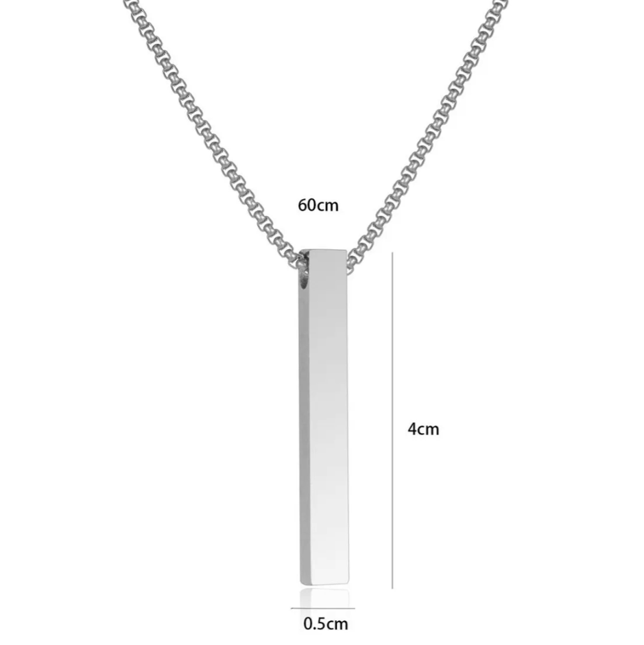 Collar Barra Plateado