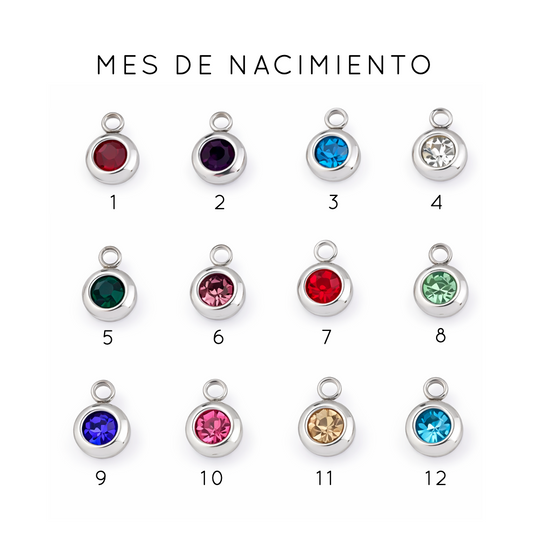 Collar Tag + Cristal Plateado