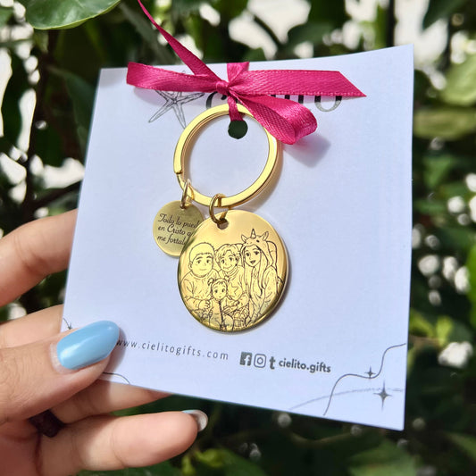 Llavero Dorado Circular