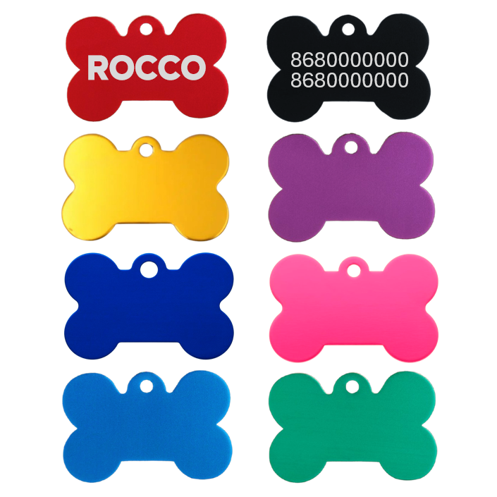 Placa Hueso Metálica Para Mascota