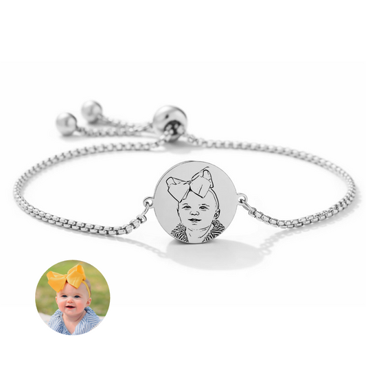 Brazalete Plateado Ajustable Personalizado