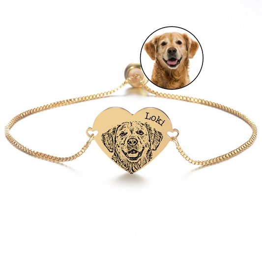 Brazalete Corazón Dorado Ajustable